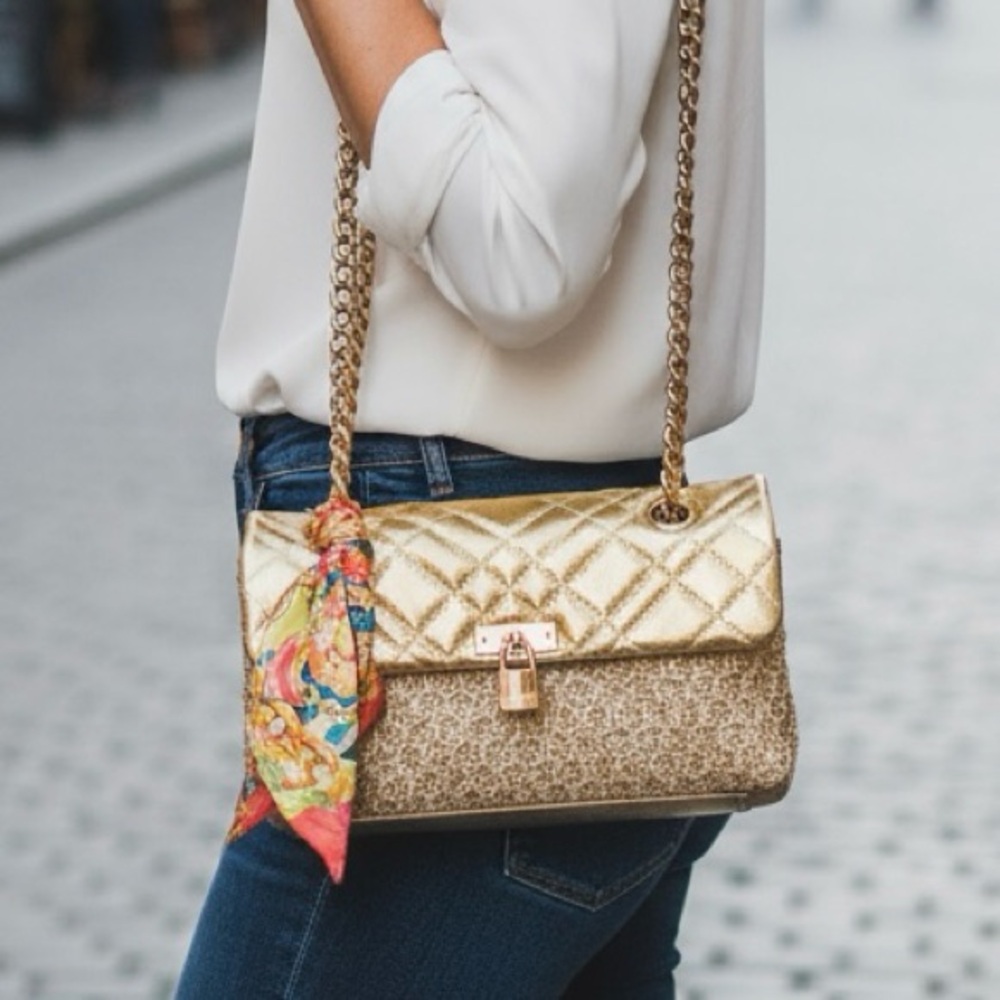 Kurt Geiger NWOT Large Gold “The Brixton” shoulder bag.